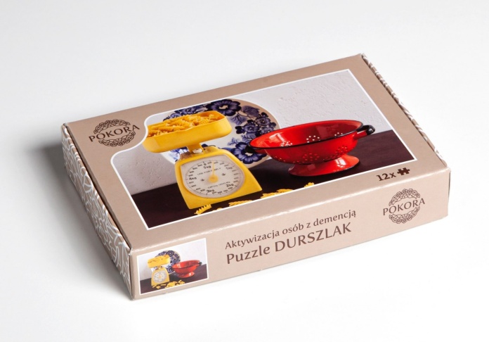 Duże puzzle dla seniora z motywem durszlaka kuchennego